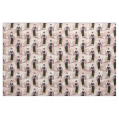 Vintage französische Frau mit Wein in Rosa Stoff (Fat Quarter (45,7 x 55,9 cm))