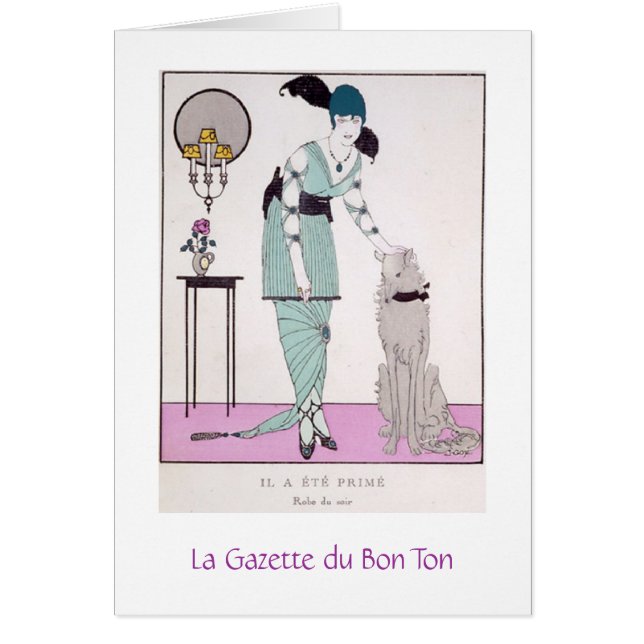 Vintage französische Frau u. Hund, (Vorne)