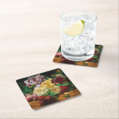 Vintage französische Georges Jeannin-Rose Rechteckiger Pappuntersetzer (Vor Ort)