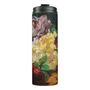 Vintage Französische Georges Jeannin Rosen Thermosbecher