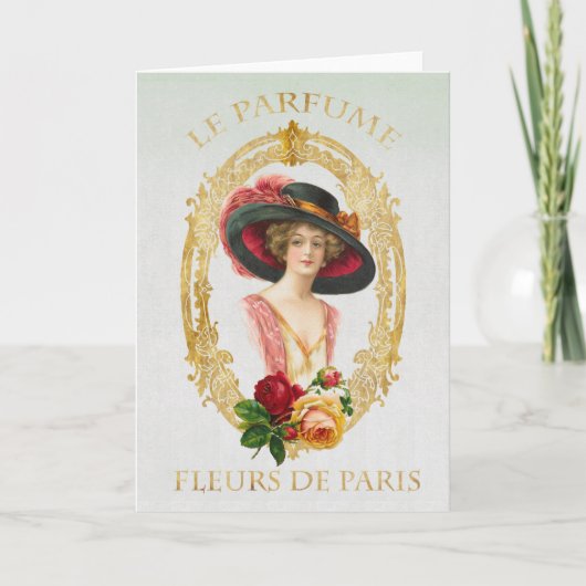 Vintage französische Gruß-Karte Karte (Vorderseite)