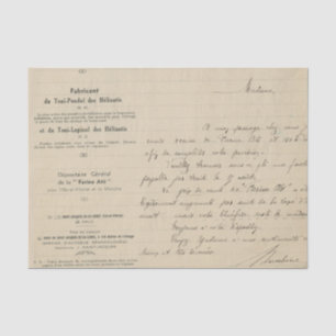 Vintage französische Handschrift Seidenpapier
