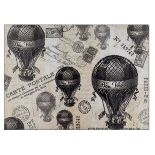 Vintage französische Heißluftballons Schneidebrett