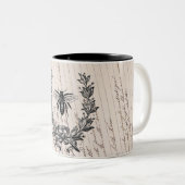 Vintage französische Honigbiene Zweifarbige Tasse (VorderseiteRechts)