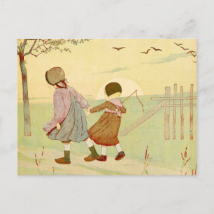 Vintage französische Illustration "Children" Postkarte