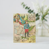 Vintage französische Illustration Postkarte (Stehend Vorderseite)