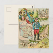Vintage französische Illustration Postkarte (Vorne/Hinten)