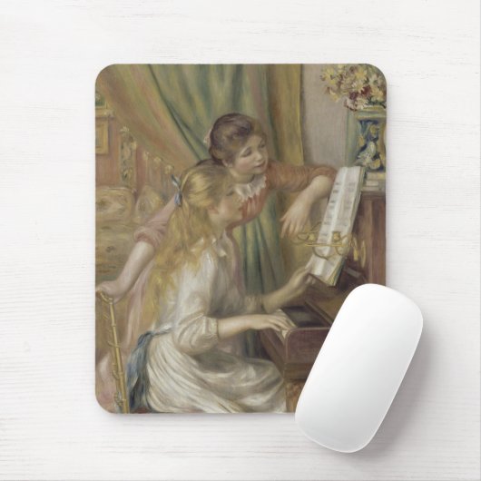 Vintage französische impressionistische Klaviermäd Mousepad (Mit Mouse)