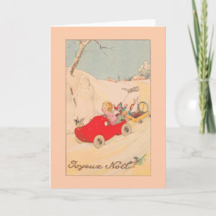 Vintage französische Joyeux Noël Weihnachtskarte Feiertagskarte