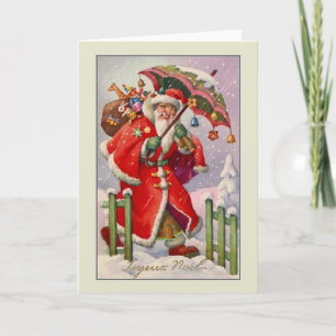 Vintage französische Joyeux Noël Weihnachtskarte Feiertagskarte