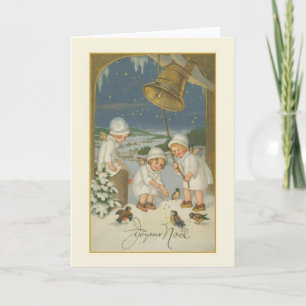 Vintage französische Joyeux Noël Weihnachtskarte Feiertagskarte
