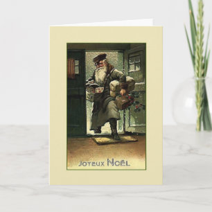 Vintage französische Joyeux Noël Weihnachtskarte Feiertagskarte