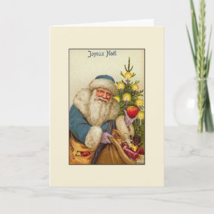 Vintage französische Joyeux Noël Weihnachtskarte Feiertagskarte