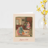 Vintage französische Joyeux Noël Weihnachtskarte Karte (Gelbe Blume)