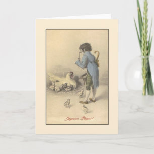 Vintage französische Joyeys Pâques Ostercard Feiertagskarte