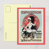 Vintage französische Jugendstilausstellung und Postkarte (Vorne/Hinten)