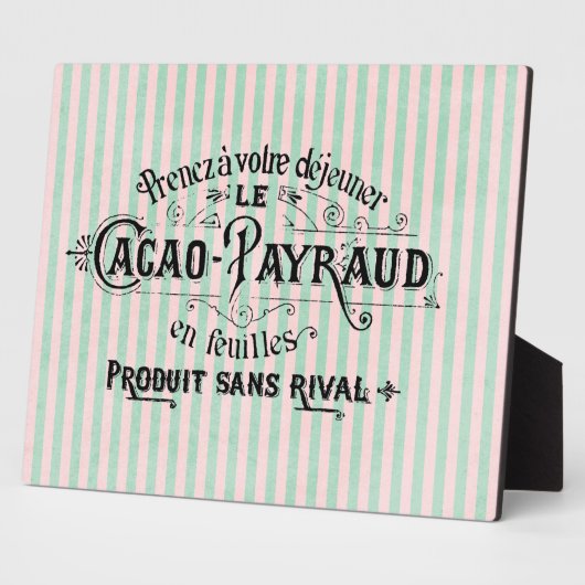 Vintage französische Kakaopulverwerbung Fotoplatte (Seite)