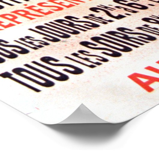 Vintage französische Kindertheaterwerbung Poster (Ecke)