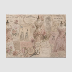 Vintage-französische Kleider Couture-Nähen Handges Seidenpapier