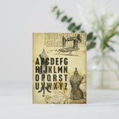 Vintage französische Kleiderform Nähmaschine Postk Postkarte (Stehend Vorderseite)