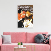 VINTAGE FRANZÖSISCHE KOKOLADE- UND TEA-KOWERBUNG LEINWANDDRUCK (Insitu (Wohnzimmer))