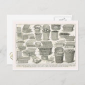 Vintage französische Körbe Postkarte (Vorne/Hinten)