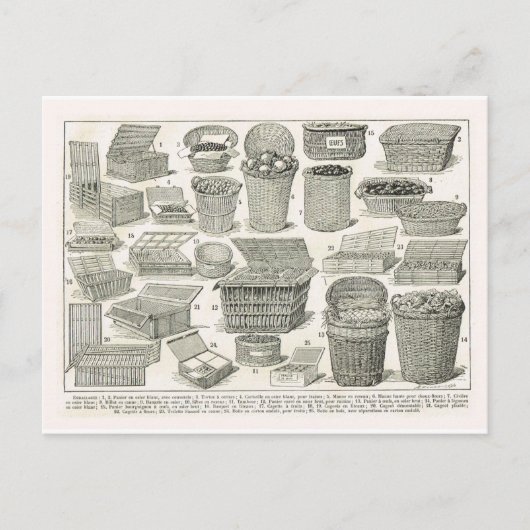 Vintage französische Körbe Postkarte (Vorderseite)