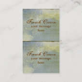 Vintage französische Kronen-Minigeschäftskarten Visitenkarte (Rückseite)