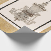 Vintage französische Kronleuchter Architektur Zeic Geschenkpapier (Ecke)