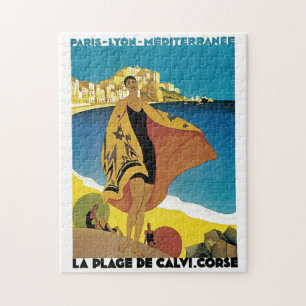 Vintage französische Kunstmalerei Puzzle