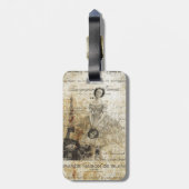 Vintage französische Lady Gepäckanhänger (Rückseite vertikal)