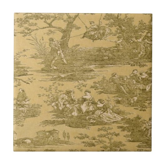 Vintage französische Land-ButterKeramik-Fliese Fliese (Vorderseite)