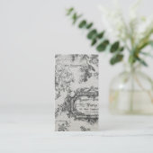 Vintage französische Land-Schwarz-Malerei Visitenkarte (Stehend Vorderseite)