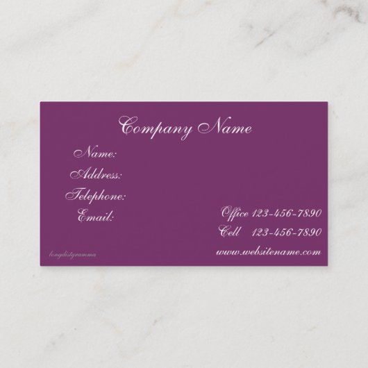 Vintage französische Länderkarten Visitenkarte (Rückseite)