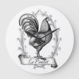 Vintage französische Länderliste Große Wanduhr