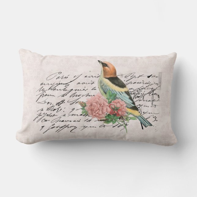 Vintage französische Landesflora Lendenkissen (Vorderseite)