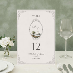 Vintage Französische Landhochzeitstisch Tischnummer