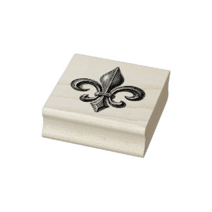 Vintage französische Lilie Gummistempel