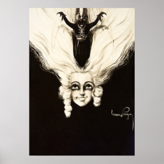 Vintage französische Marionette-Frisur Poster