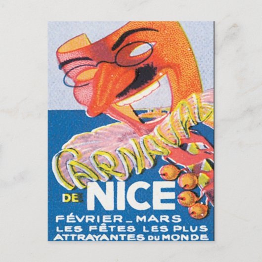 Vintage französische Mars in Nizza Postkarte (Vorderseite)