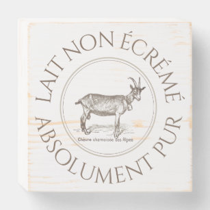 Vintage französische Milchziege Französischer Text Holzkisten Schild