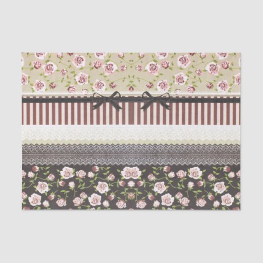 Vintage französische mit Blumenspitze der Seidenpapier (Vorderseite)