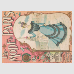Vintage französische Mode Ephemera Decoupage Seidenpapier