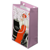 Vintage französische Mode-Illustrationszwanziger Kleine Geschenktüte (Rückseite Schrägansicht)