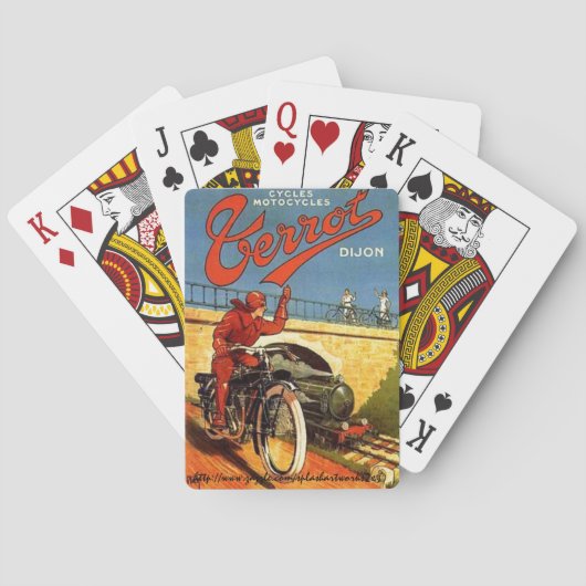 "Vintage französische Motorrad-Anzeige " Spielkarten (Rückseite)