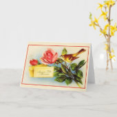 Vintage französische Mutter Geburtstagskarte Karte (Gelbe Blume)