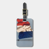 Vintage französische Nationalflagge und Eiffelturm Gepäckanhänger (Vorderseite vertikal)