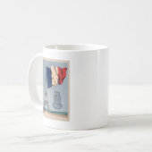 Vintage französische Nationalflagge und Eiffelturm Kaffeetasse (Vorderseite Links)