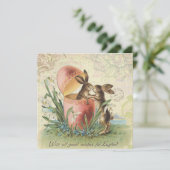 Vintage französische Osterhasen Feiertagskarte (Stehend Vorderseite)