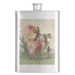 Vintage französische Osterhasen Flachmann